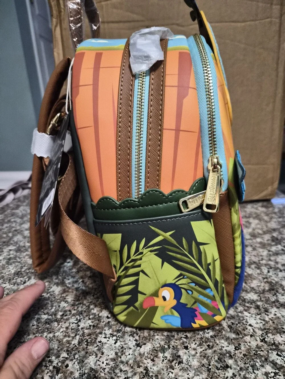 Loungefly Pixar Kevin Bird Mini Backpack - Blue, Yellow, Orange, Pink